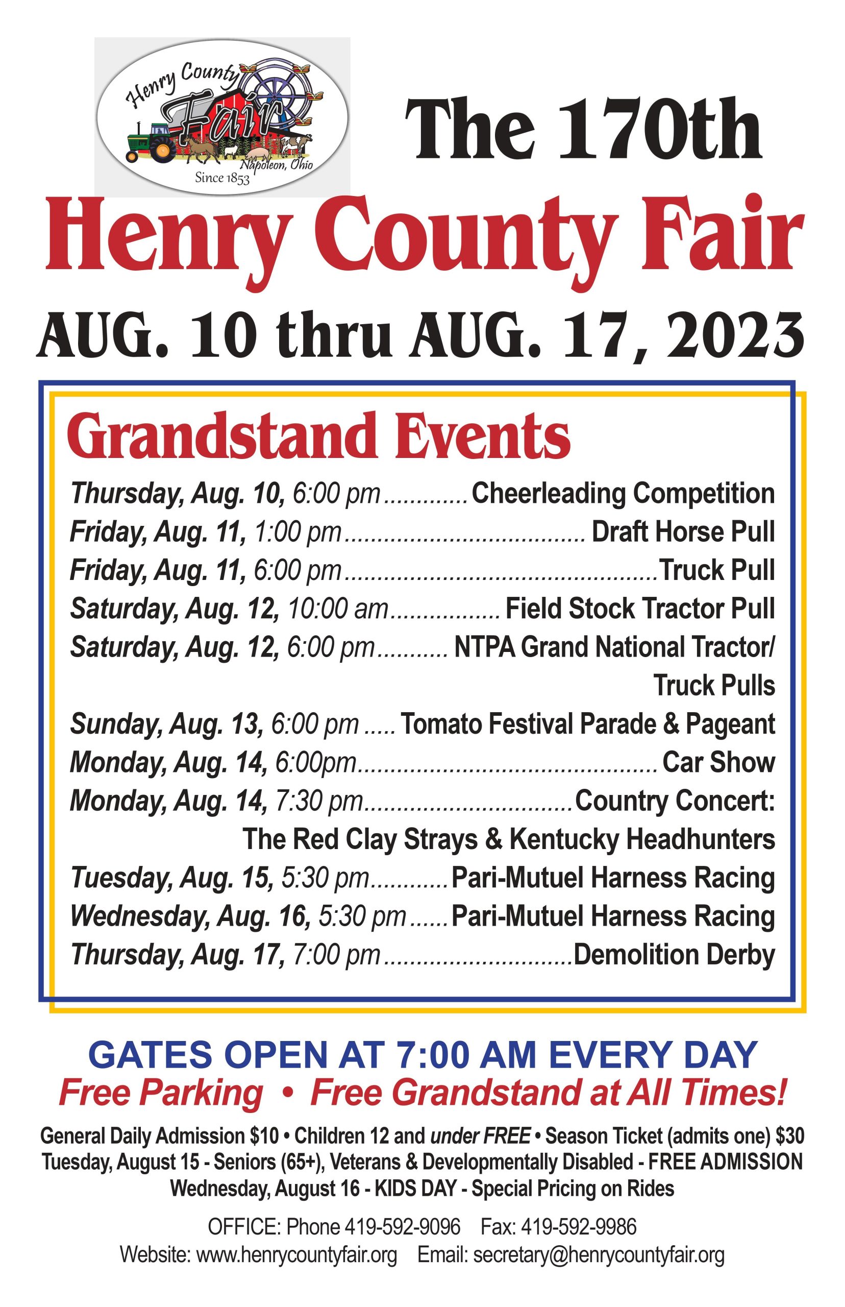 2023 Grandstand Events The Henry County Fair